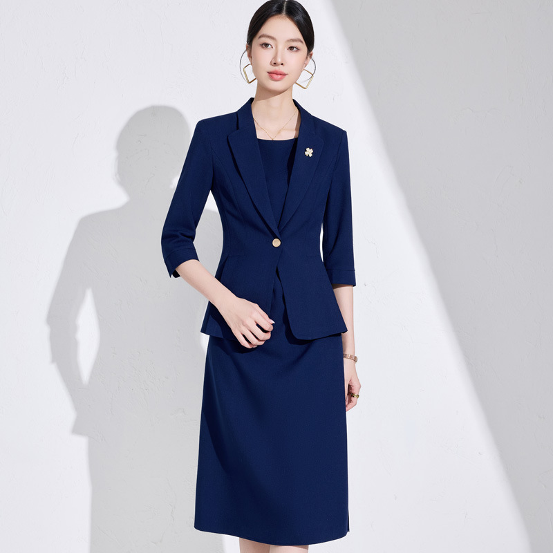 Women Formal Wear Shirts - ชุดสูทผู้หญิง รุ่นใหม่ประจำปี 2025 สำหรับฤดูใบไม้ผลิ/ฤดูร้อน ดีไซน์หรูหราและสง่างาม เหมาะสำหรับพนักงานต้อนรับในโรงแรมที่มีรูปร่างเล็ก