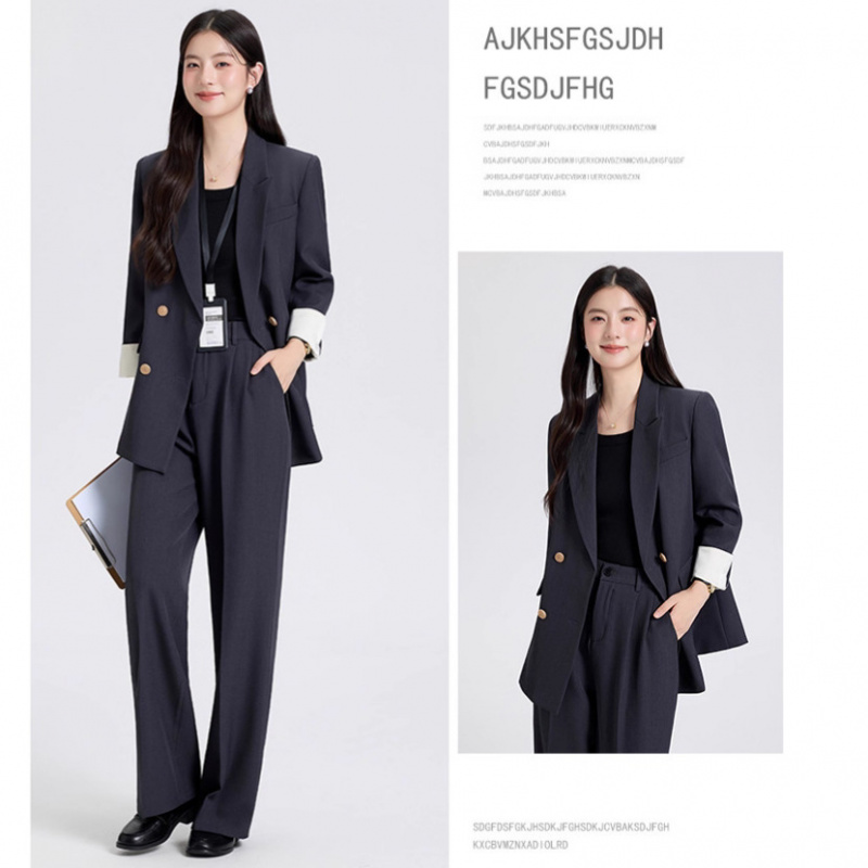 Women Formal Wear For Interview - ชุดสูทผู้หญิงสำหรับฤดูใบไม้ผลิและฤดูใบไม้ร่วง ชุดสัมภาษณ์นักศึกษา ชุดทำงานแบบเป็นทางการ ไซส์เล็ก ชุดลำลองระดับไฮเอนด์สำหรับเดินทาง