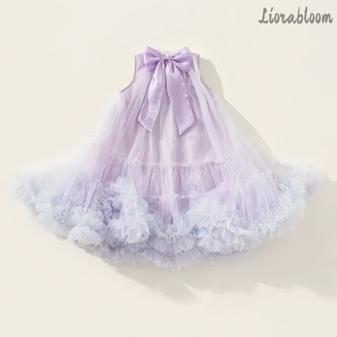 Women Formal Wear For Party - ชุดเดรสเจ้าหญิงสีม่วงสำหรับใส่ทุกวัน ชุดราตรี แต่งขอบลูกไม้ ประดับโบว์ ชุดเพื่อนเจ้าสาว ชุดเดรสงานปาร์ตี้