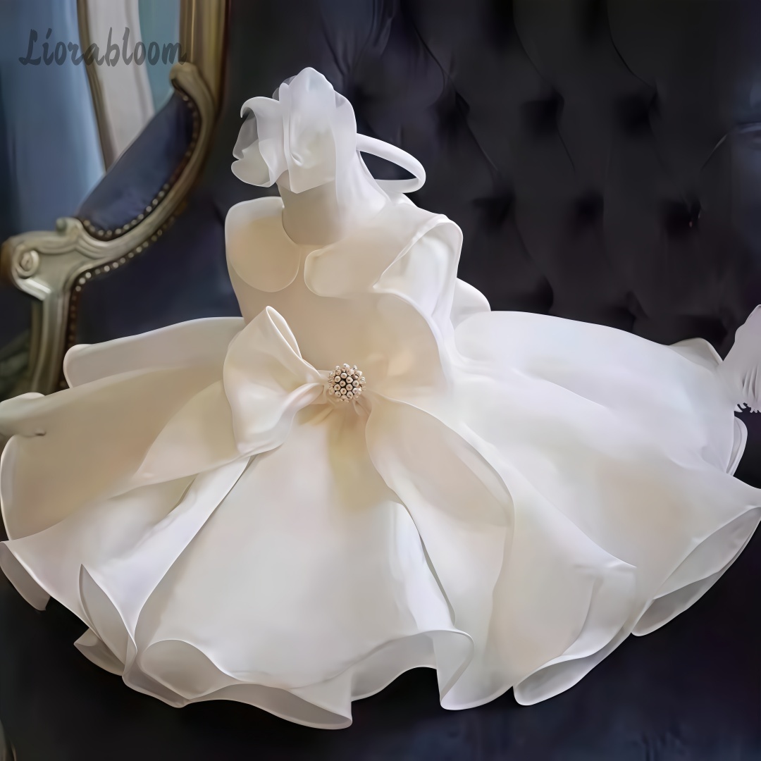 Women Formal Wear For Party - ชุดเดรสประดับมุกสีขาว ชุดเดรสสาวดอกไม้ในงานแต่งงาน ชุดสาวดอกไม้สีขาว ชุดปาร์ตี้ ชุดทางการที่หรูหรา