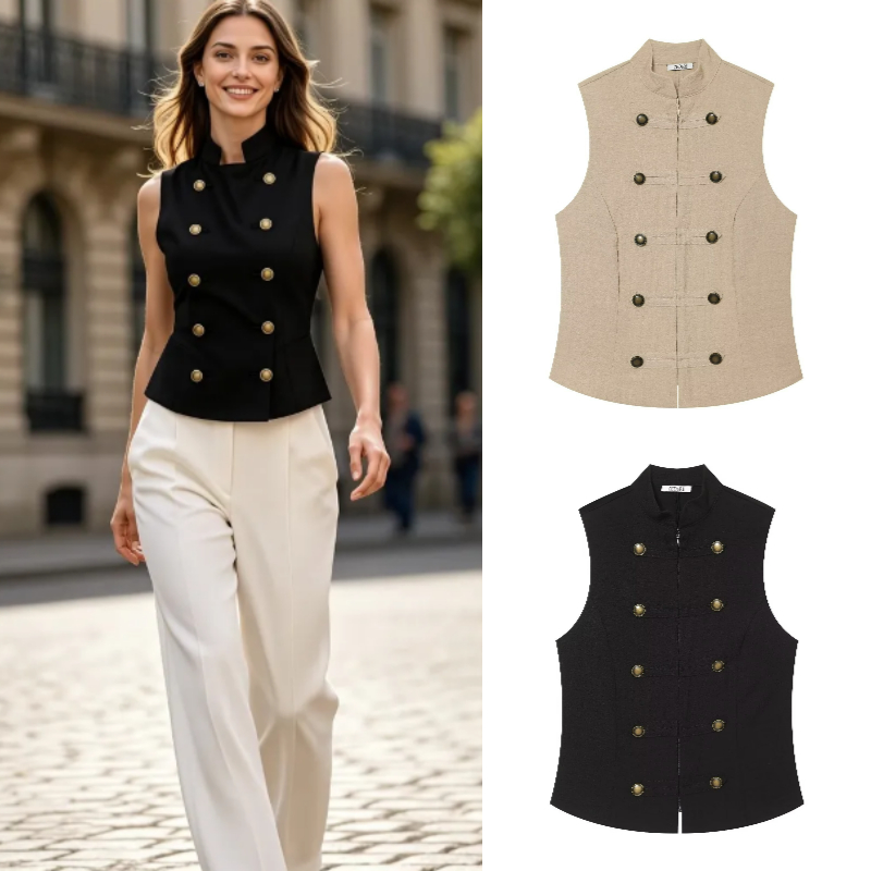 Women Formal Wear Shirts - เสื้อเชิ้ตแขนกุดทรงสลิมฟิตสำหรับผู้หญิง 2026 ฤดูร้อน ดีไซน์ใหม่อเนกประสงค์ แฟชั่นลำลองสำหรับเดินทาง