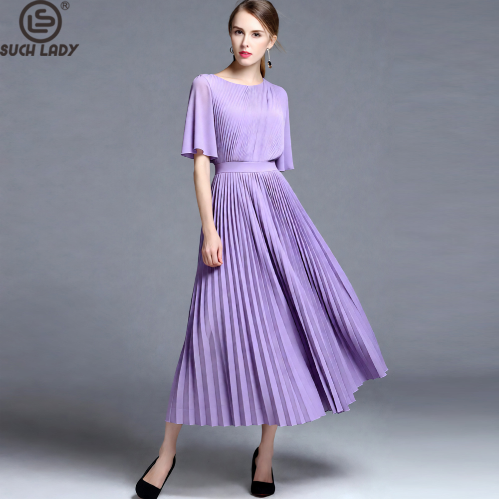 Women'S Formal Wear Wedding Guest - เดรสยาวปานกลางแบบจับจีบแขนเสื้อคลุมสีม่วงไลแลคสำหรับผู้หญิง, ชุดราตรีคอสูง, ชุดออกงานหรูหราสำหรับแขกในงานแต่งงานและงานเลี้ยงค็อกเทล
