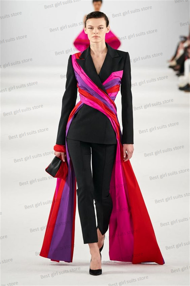 Women'S Formal Wear Wedding Guest - ชุดสูทเบลเซอร์ + กางเกง2ชิ้นสำหรับผู้หญิงชุดงานพรอมสำหรับแขกสำหรับงานแต่งงานแบบเป็นทางการพร้อมสายรัดหลากสีเสื้อโค้ทแจ็คเก็ตตามสั่ง