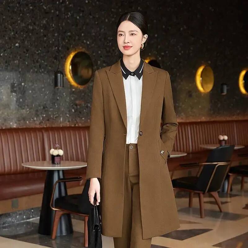 Women Formal Wear For Interview - เสื้อผ้าคุณภาพสูงสำหรับฤดูใบไม้ร่วงและฤดูหนาว สไตล์ทางการ สง่างาม ความยาวปานกลาง แบบเสื้อกันลม เหมาะสำหรับใส่ทำงานในออฟฟิศ