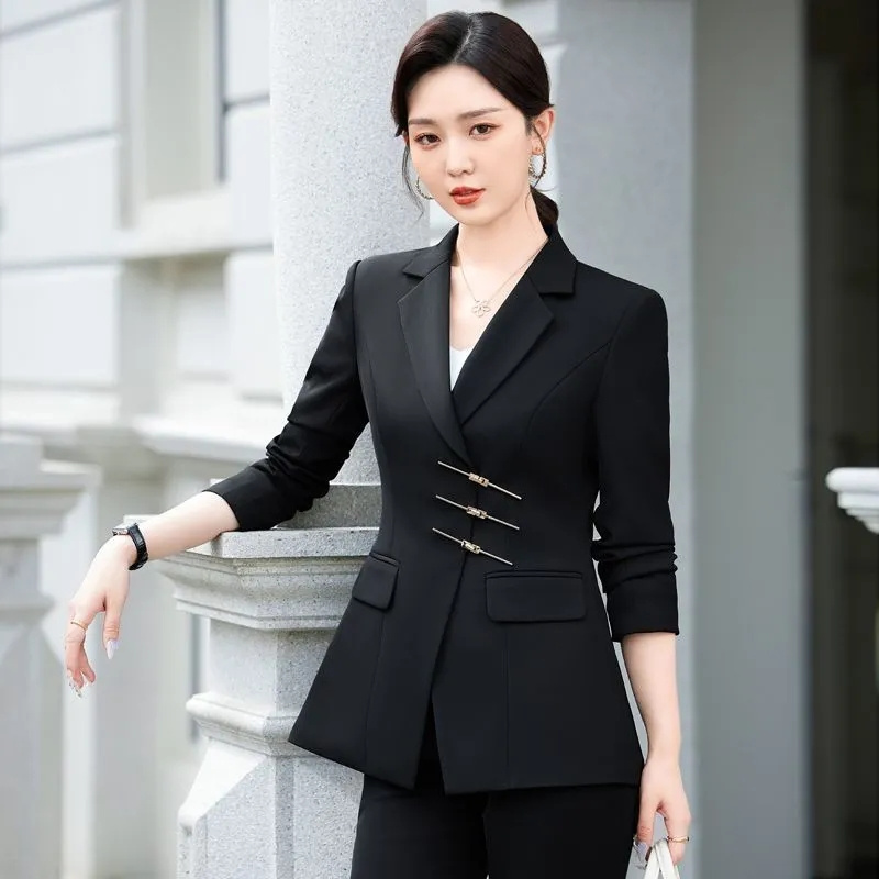 2025 แฟชั่นสีขาวสีแดงสีดําเสื้ - Women Formal Wear Blazer Set บทวิจารณ์และราคา