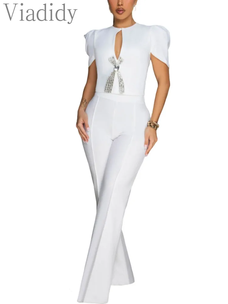 ชุดจั๊มสูทขายาวทรงหลวม คอทรงกล - Women'S Formal Jumpsuit Evening Wear บทวิจารณ์และราคา