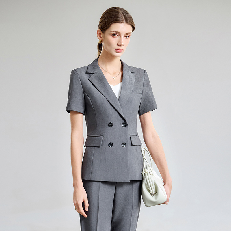 ชุดสูทแขนสั้นบางเบาสำหรับผู้หญ - Women Formal Wear For Interview บทวิจารณ์และราคา