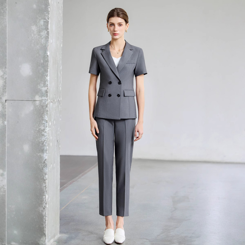 ชุดสูทแขนสั้นบางเบาสำหรับผู้หญ - Women Formal Wear For Interview บทวิจารณ์และราคา