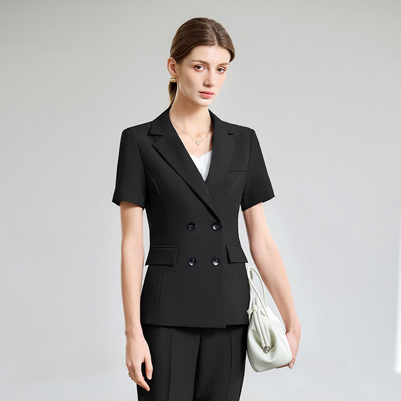 ชุดสูทแขนสั้นบางเบาสำหรับผู้หญ - Women Formal Wear For Interview บทวิจารณ์และราคา