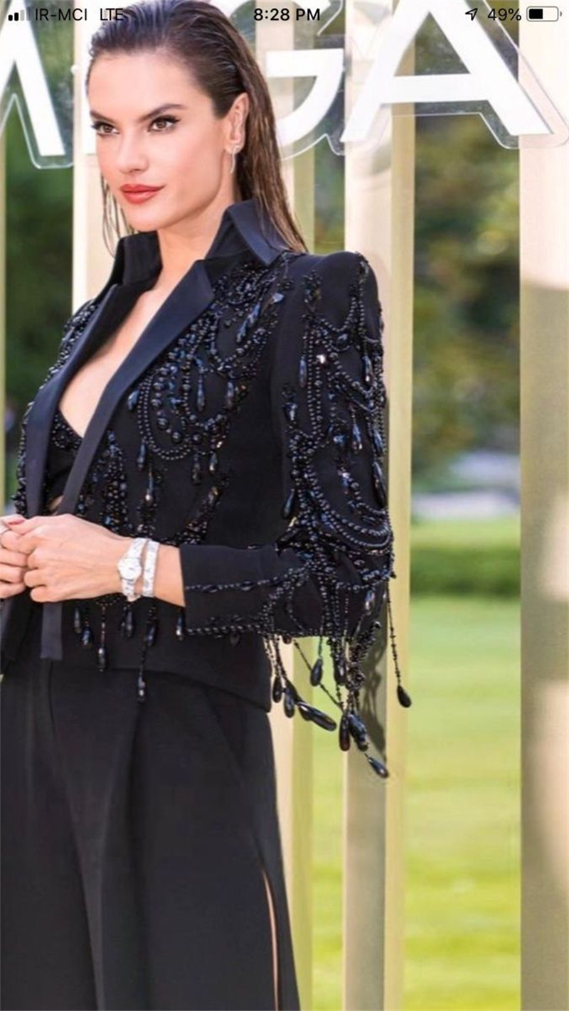 ชุดสูทผู้หญิงสีดำคริสตัล 2 ชิ้ - Women Formal Wear Blazer Set บทวิจารณ์และราคา