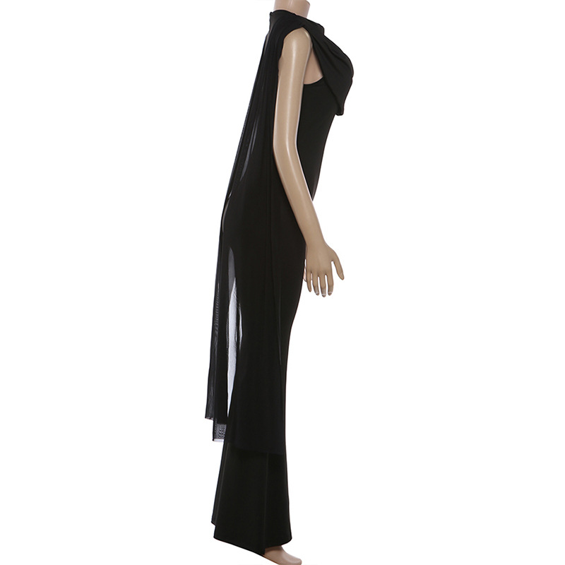 จั๊มสูทผู้หญิงสีดำ เซ็กซี่ แขน - Women'S Formal Jumpsuit Evening Wear บทวิจารณ์และราคา
