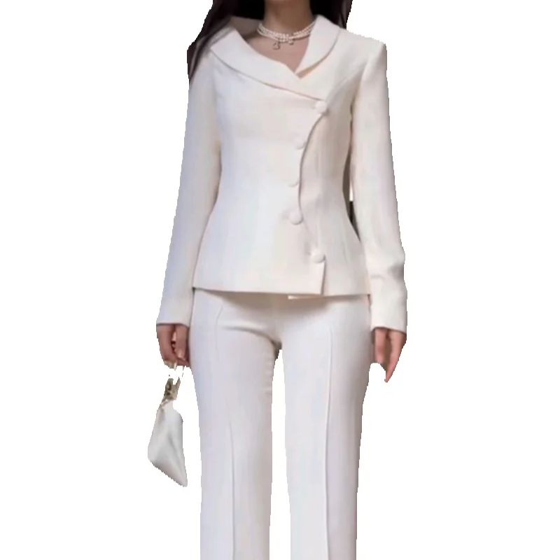 ผู้หญิงสีขาวชุด 2 ชิ้นเสื้อ +  - Women Formal Wear Blazer Set บทวิจารณ์และราคา