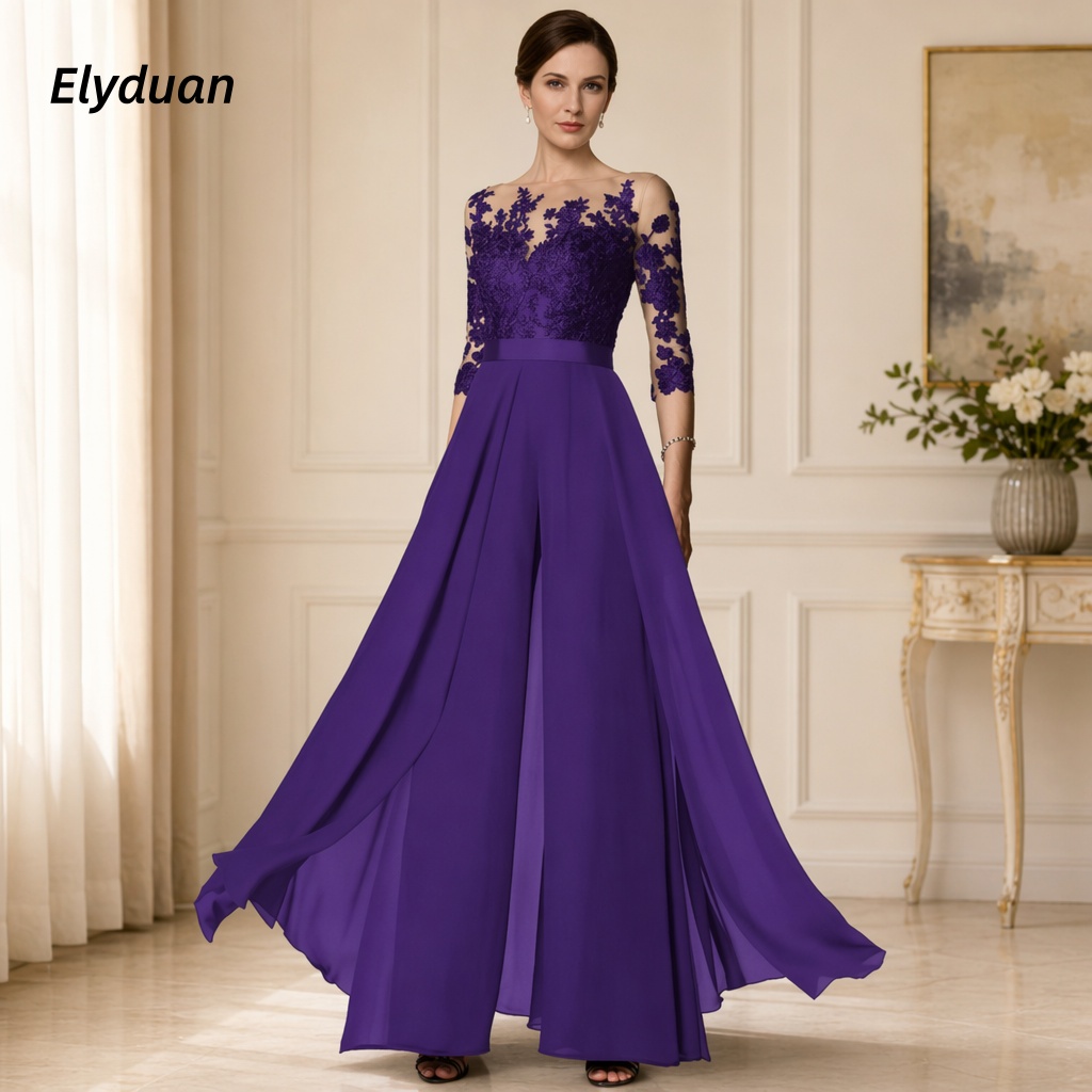 จั๊มสูทผ้าชีฟองสีม่วงสำหรับผู้ - Women'S Formal Jumpsuit Evening Wear บทวิจารณ์และราคา