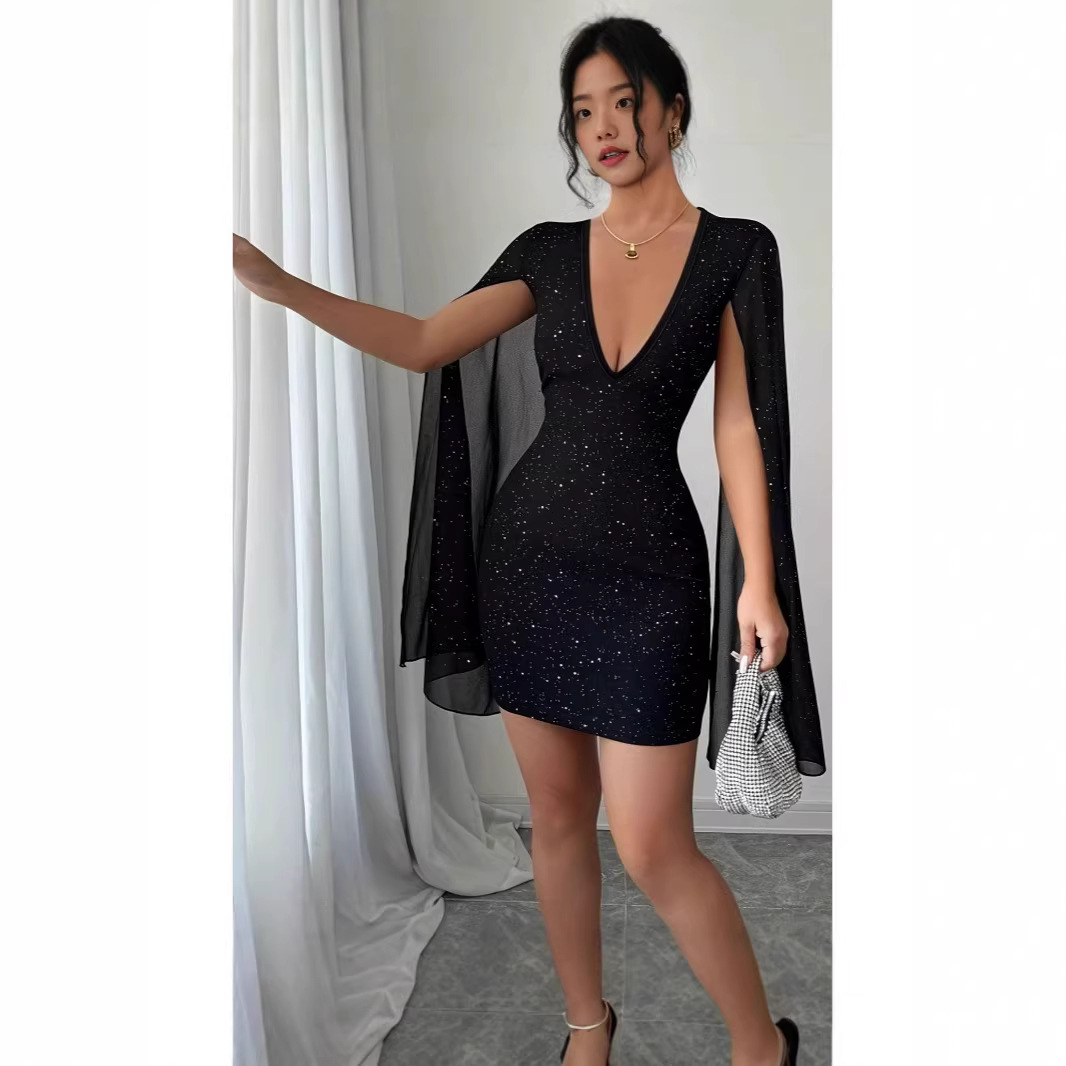 เดรสทรงเข้ารูปคอวี ความยาวปานก - Women Formal Wear For Party บทวิจารณ์และราคา