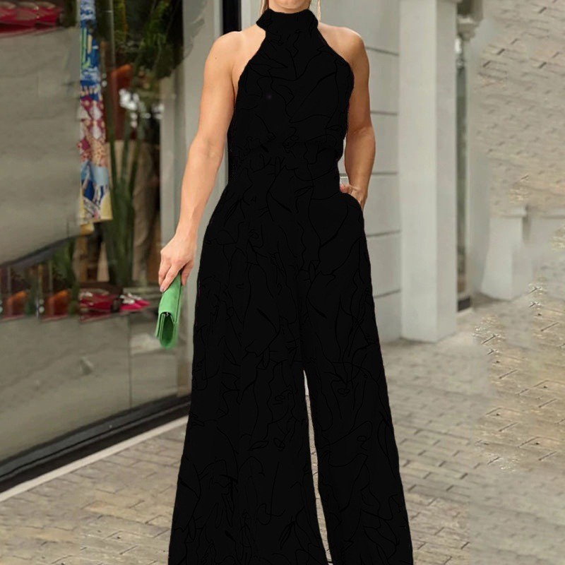 จั๊มสูทผู้หญิงแบบผูกคอ กางเกงข - Women'S Formal Jumpsuit Evening Wear บทวิจารณ์และราคา