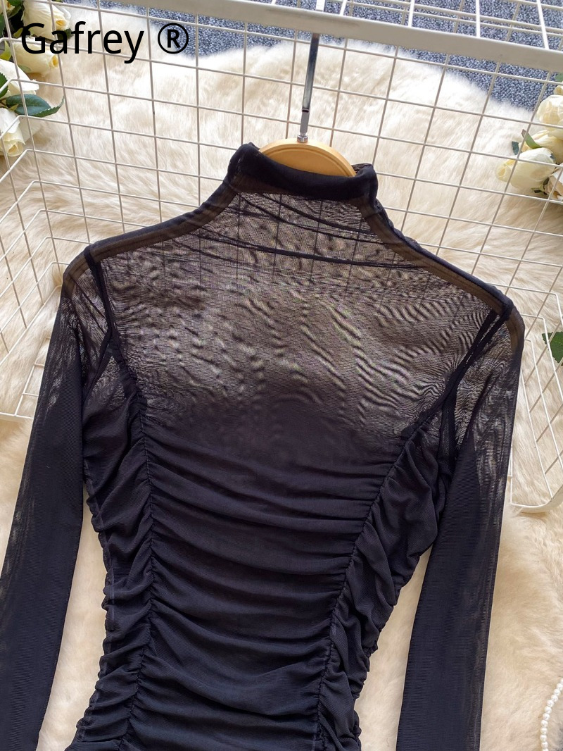 บอดี้สูทตาข่ายสีเทาเซ็กซี่สำหร - Turtleneck Bodysuit Office บทวิจารณ์และราคา
