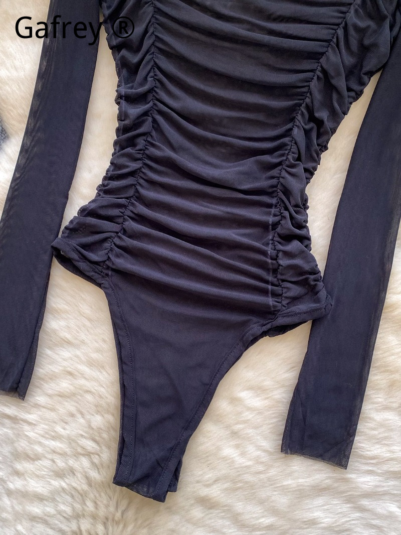 บอดี้สูทตาข่ายสีเทาเซ็กซี่สำหร - Turtleneck Bodysuit Office บทวิจารณ์และราคา