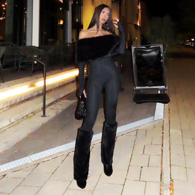 จั๊มสูทขนเฟอร์หรูหราสำหรับผู้ห - Women'S Formal Jumpsuit Evening Wear บทวิจารณ์และราคา