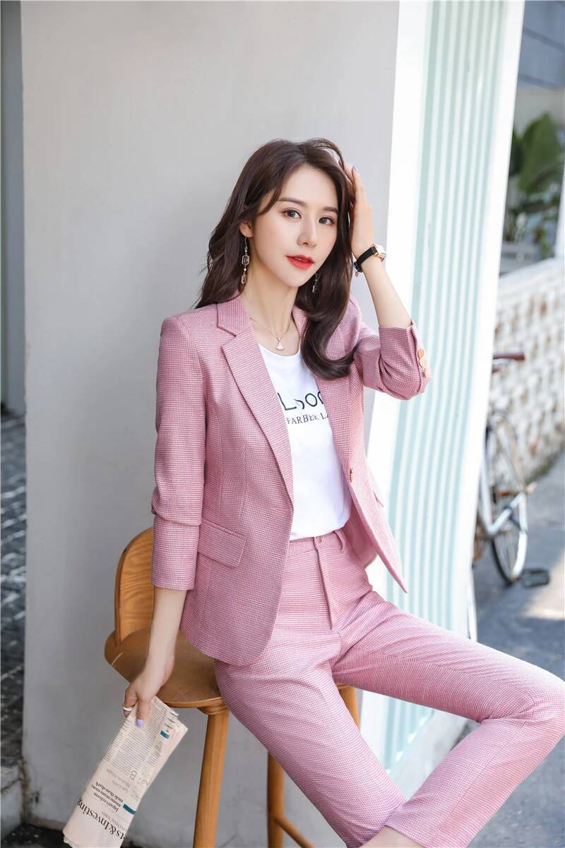 ชุดสูทสีเขียวดีไซน์ใหม่สำหรับผ - Women Formal Wear For Interview บทวิจารณ์และราคา