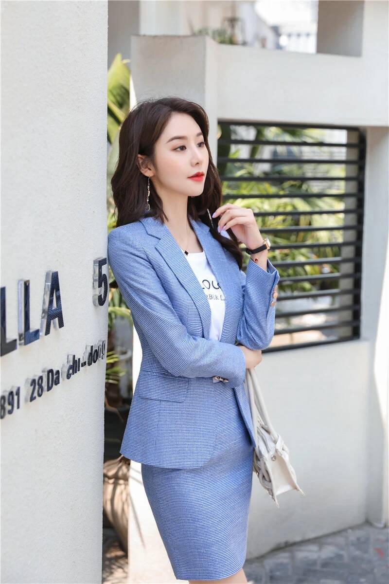 ชุดสูทสีเขียวดีไซน์ใหม่สำหรับผ - Women Formal Wear For Interview บทวิจารณ์และราคา