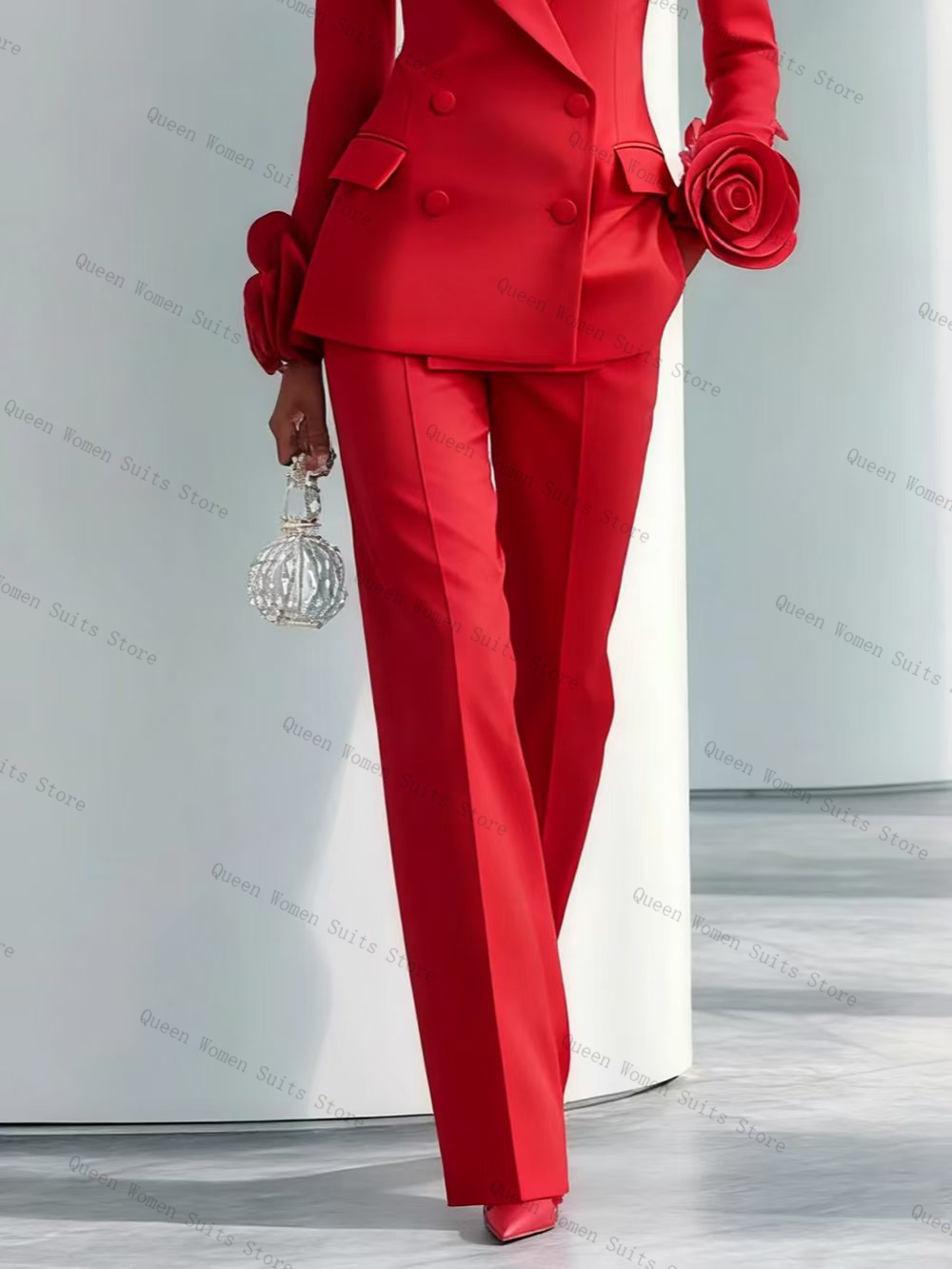 ชุดสูทผู้หญิงสีแดงสุดหรู 2 ชิ้ - Women Formal Wear Blazer Set บทวิจารณ์และราคา