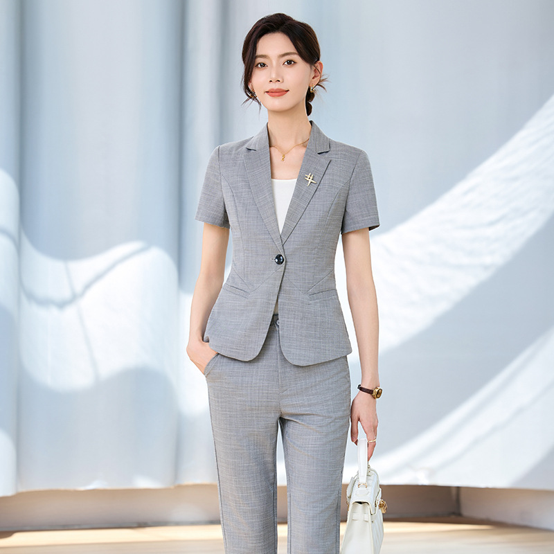 ชุดสูทแขนสั้นสำหรับผู้หญิงสำหร - Women Formal Wear For Interview บทวิจารณ์และราคา