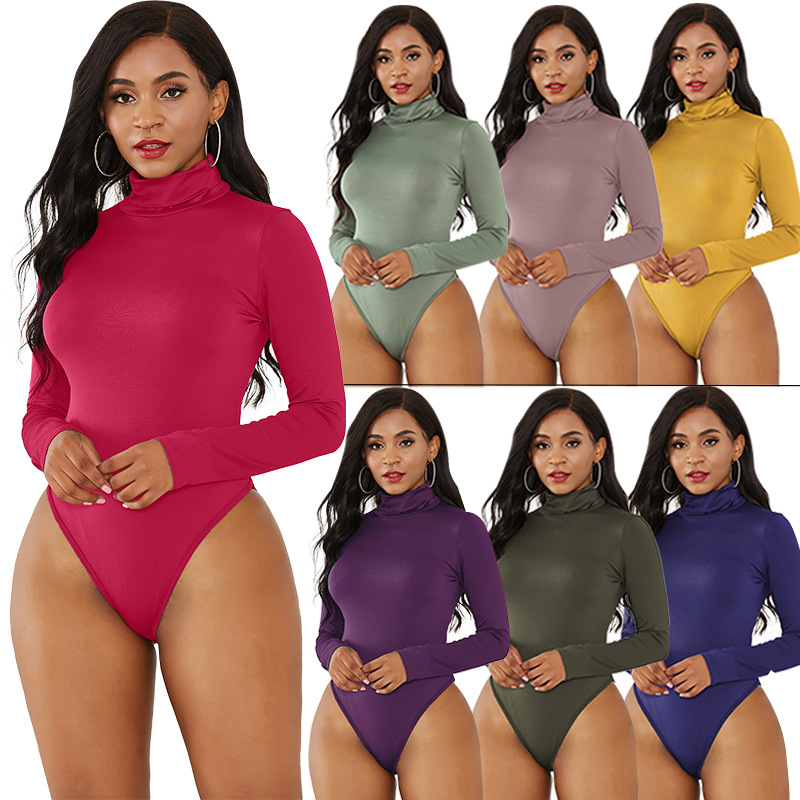 ชุดบอดี้สูทผู้หญิงเสื้อฤดูใบไม - Turtleneck Bodysuit Office บทวิจารณ์และราคา
