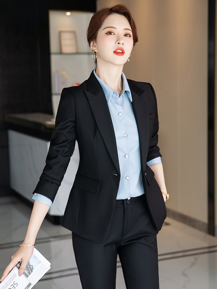 ชุดสูทสีเทาสำหรับผู้หญิงฤดูใบไ - Women Formal Wear For Interview บทวิจารณ์และราคา
