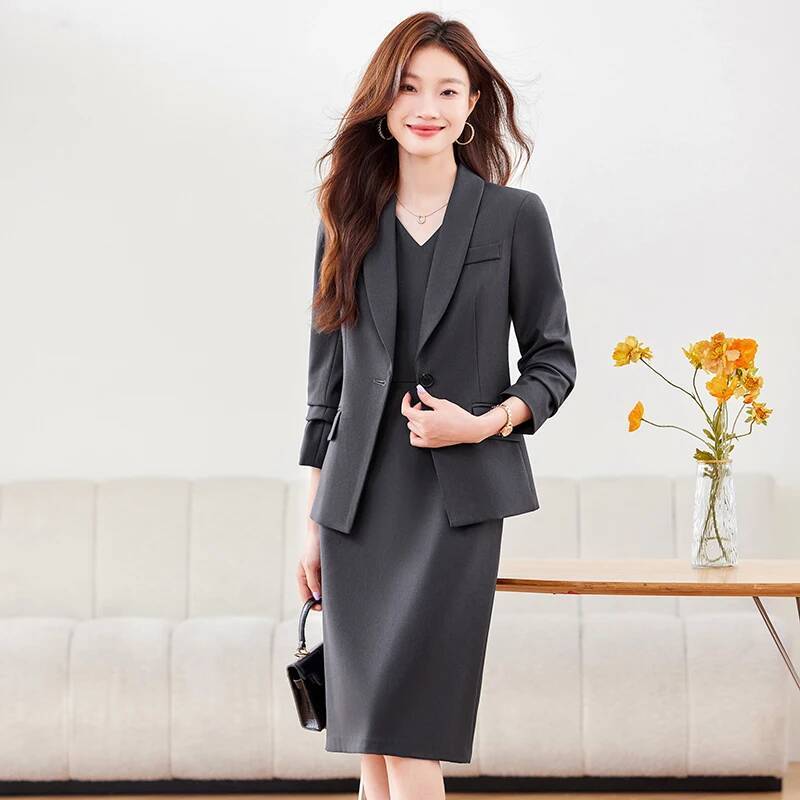 ชุดสูทผู้หญิงผ้าคุณภาพสูง พร้อ - Women Formal Wear Blazer Set บทวิจารณ์และราคา