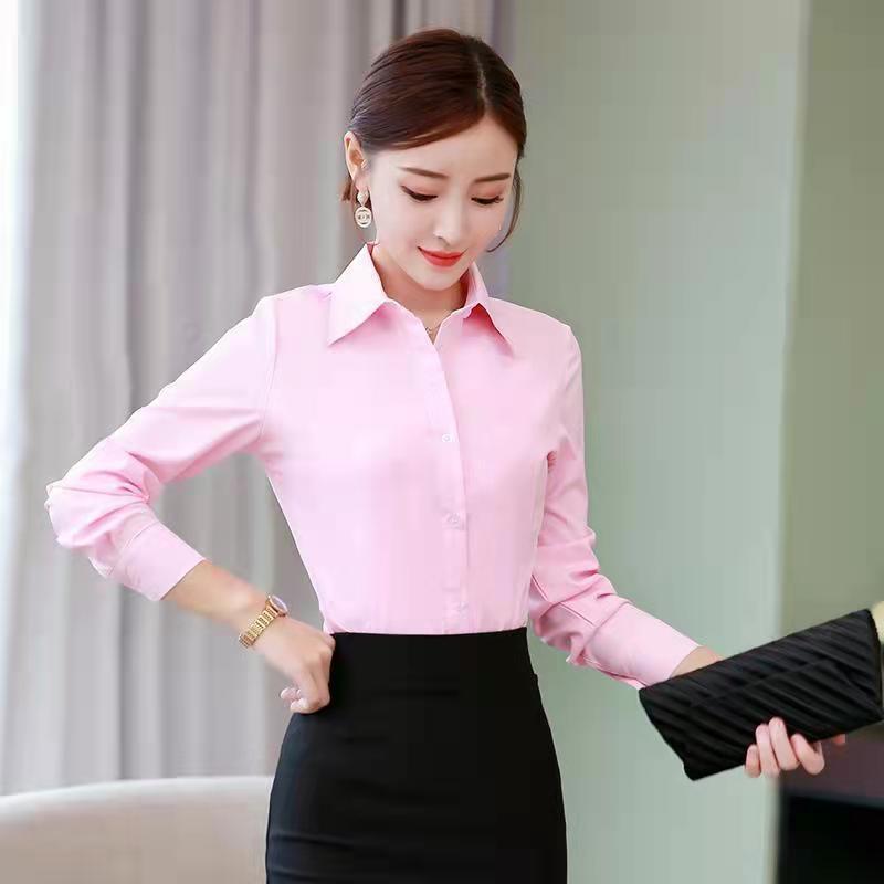 เสื้อเชิ้ตเกาหลีสีดำขาวทรงสลิม - Women Formal Wear Shirts บทวิจารณ์และราคา