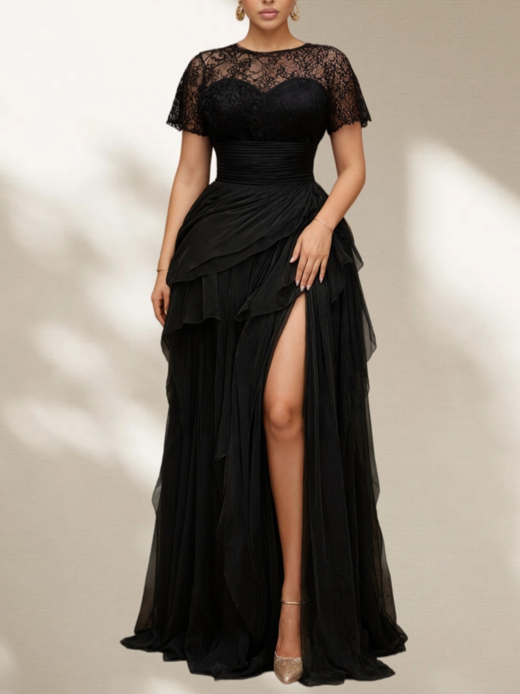 ชุดราตรีลูกไม้ตาข่ายไซส์ใหญ่ ด - Female Formal Wear บทวิจารณ์และราคา
