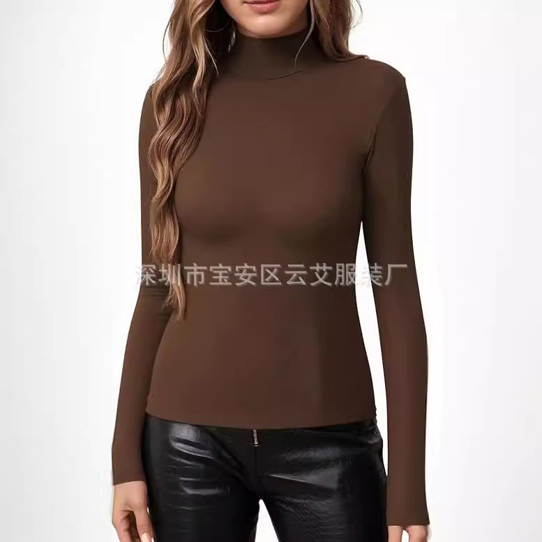 เสื้อยืดคอเต่าสีพื้นสำหรับผู้ห - Turtleneck Bodysuit Office บทวิจารณ์และราคา