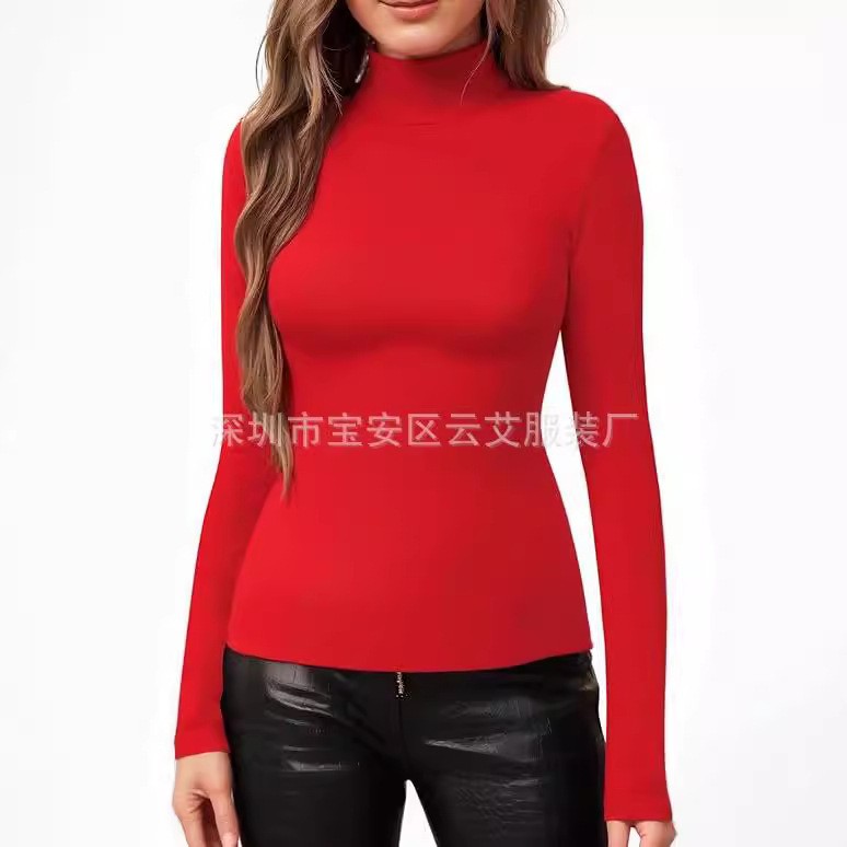 เสื้อยืดคอเต่าสีพื้นสำหรับผู้ห - Turtleneck Bodysuit Office บทวิจารณ์และราคา