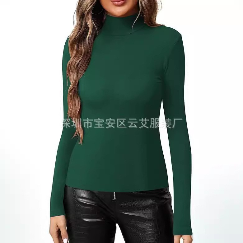 เสื้อยืดคอเต่าสีพื้นสำหรับผู้ห - Turtleneck Bodysuit Office บทวิจารณ์และราคา