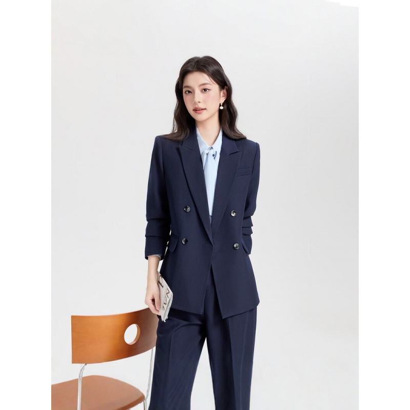 ชุดสูทผู้หญิงสีน้ำเงินกรมท่าแบ - Women Formal Wear For Interview บทวิจารณ์และราคา