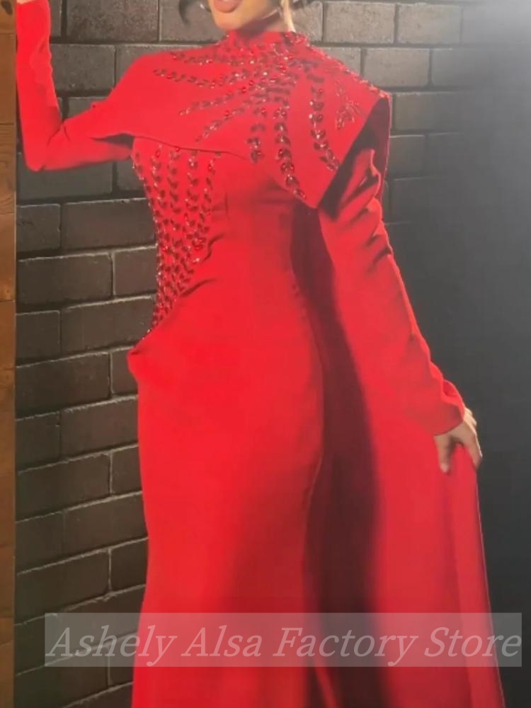 ชุดราตรียาวสีแดงแบบมุสลิมอาหรั - Women Formal Wear For Party บทวิจารณ์และราคา