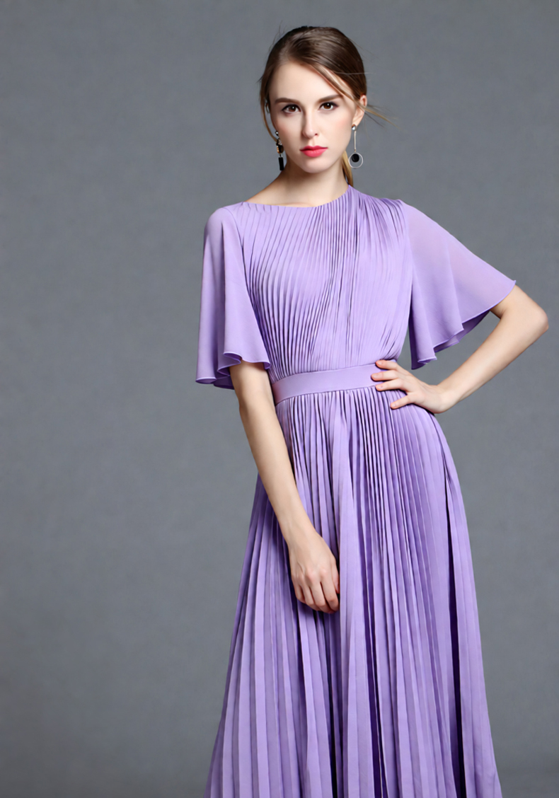 เดรสยาวปานกลางแบบจับจีบแขนเสื้ - Women'S Formal Wear Wedding Guest บทวิจารณ์และราคา