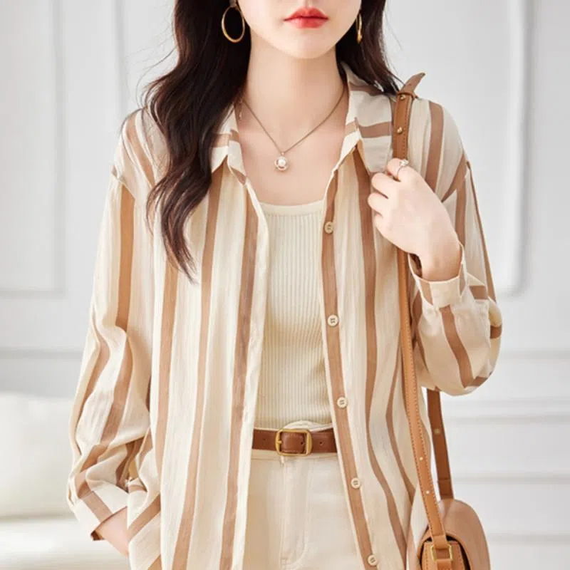 เสื้อแขนยาวลายแอปริคอทสำหรับผู - Women Formal Wear Shirts บทวิจารณ์และราคา