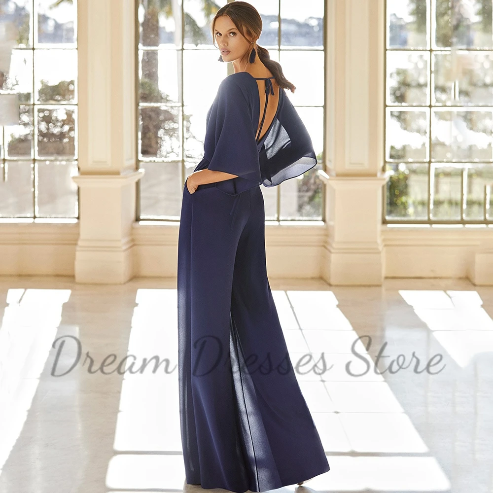 ชุดราตรีคอวีเรียบง่าย แขนสั้น  - Women'S Formal Jumpsuit Evening Wear บทวิจารณ์และราคา