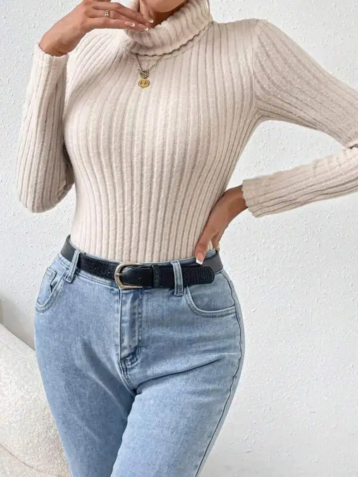 Foamlina2025 ฤดูใบไม้ผลิใหม่ฝร - Turtleneck Bodysuit Office บทวิจารณ์และราคา