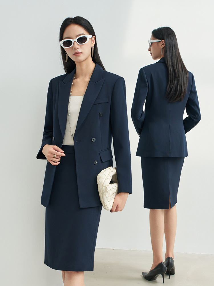 ชุดกระโปรงสีน้ำเงินกรมท่าสำหรั - Women Formal Wear For Interview บทวิจารณ์และราคา