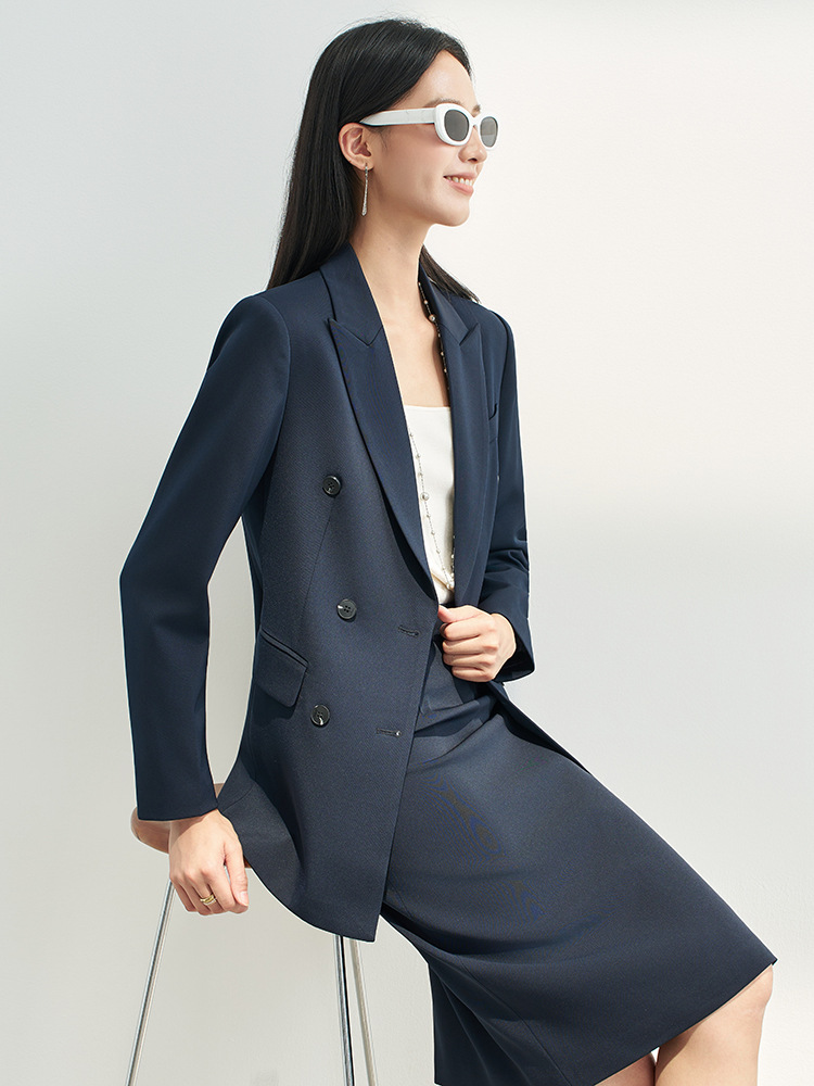 ชุดกระโปรงสีน้ำเงินกรมท่าสำหรั - Women Formal Wear For Interview บทวิจารณ์และราคา