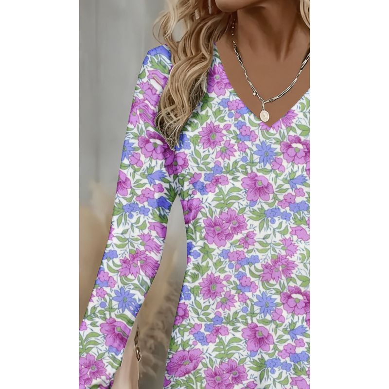 เสื้อผู้หญิงคอวีแขนยาวลายพิมพ์ - Women'S Formal Wear Wedding Guest บทวิจารณ์และราคา