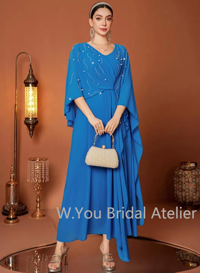 ชุดราตรีหรูหรา คอวี แขนเสื้อคล - Women'S Formal Wear Wedding Guest บทวิจารณ์และราคา