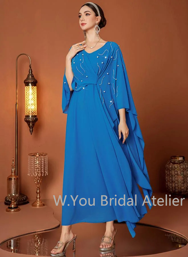 ชุดราตรีหรูหรา คอวี แขนเสื้อคล - Women'S Formal Wear Wedding Guest บทวิจารณ์และราคา